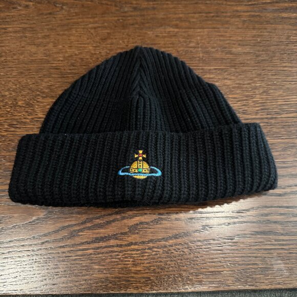 Vivienne Westwood Orb Embroidered Knitted Beanie - Picture 1 of 5